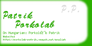 patrik porkolab business card